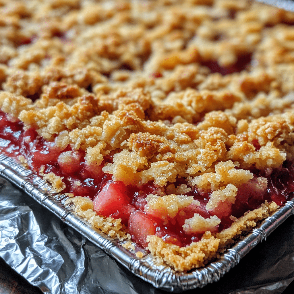 Strawberry Rhubarb Crisp Bars