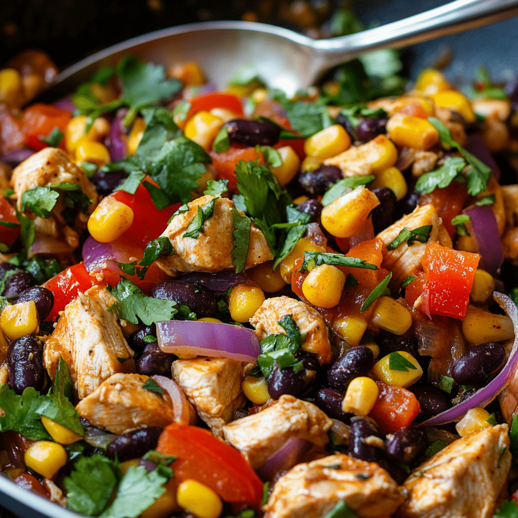 15-Minute Southwestern Chicken and Black Bean Skillet