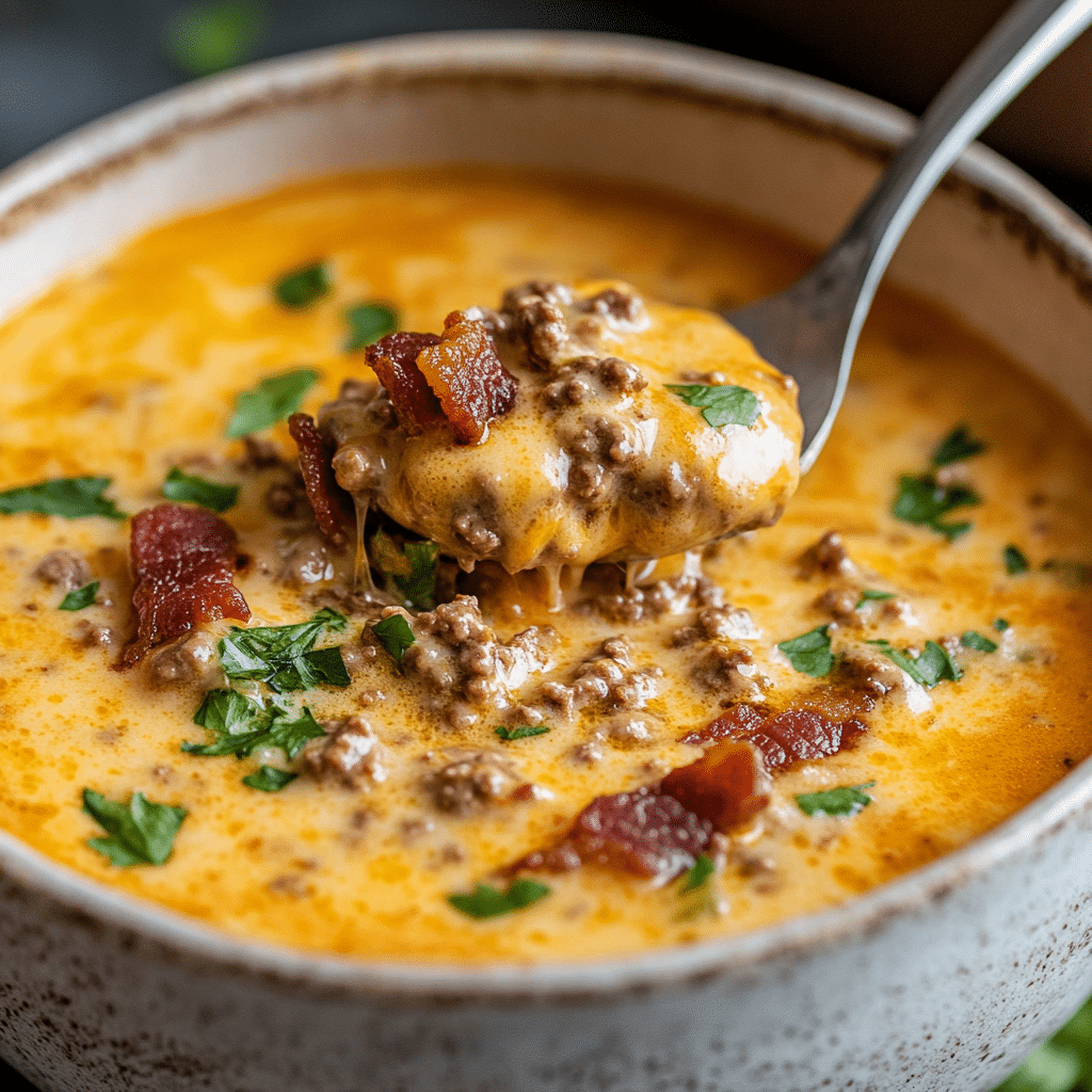 Low Carb Cheeseburger Soup