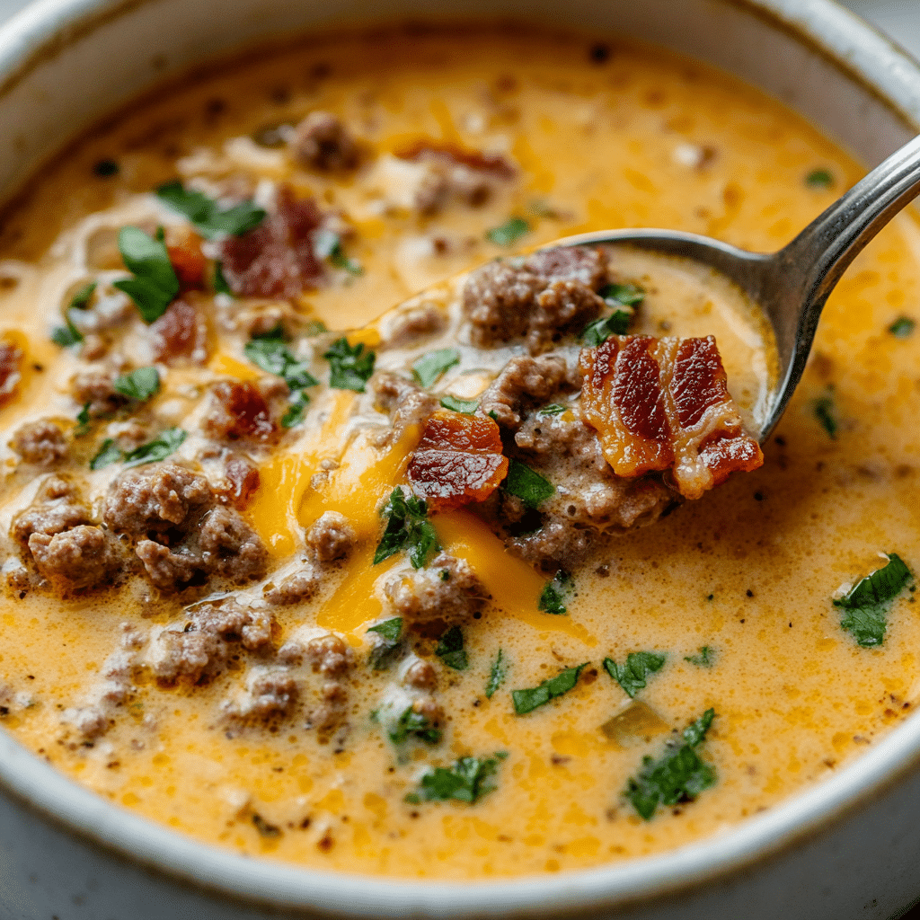 Low Carb Cheeseburger Soup