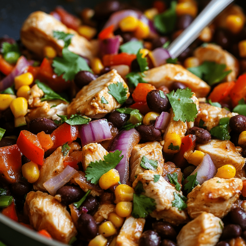 15-Minute Southwestern Chicken and Black Bean Skillet