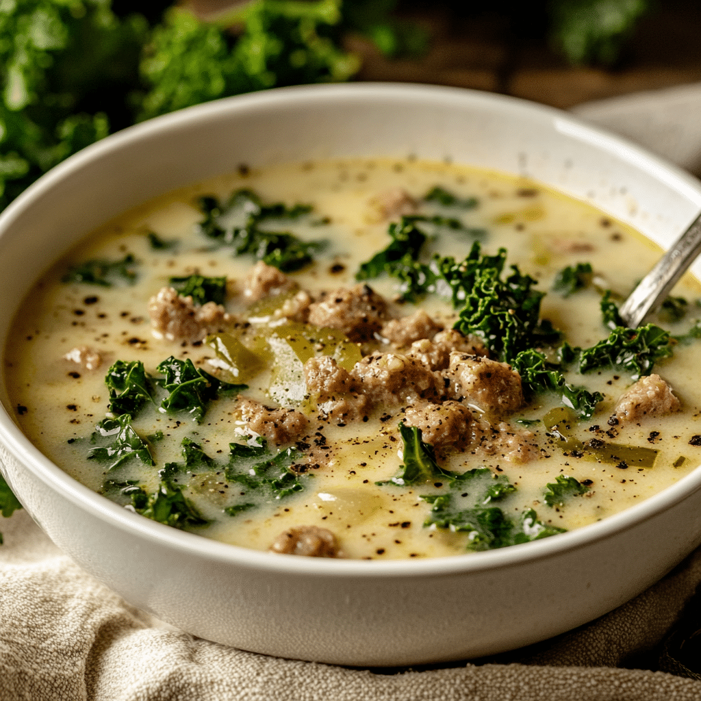 Low Carb Sausage and Kale Soup