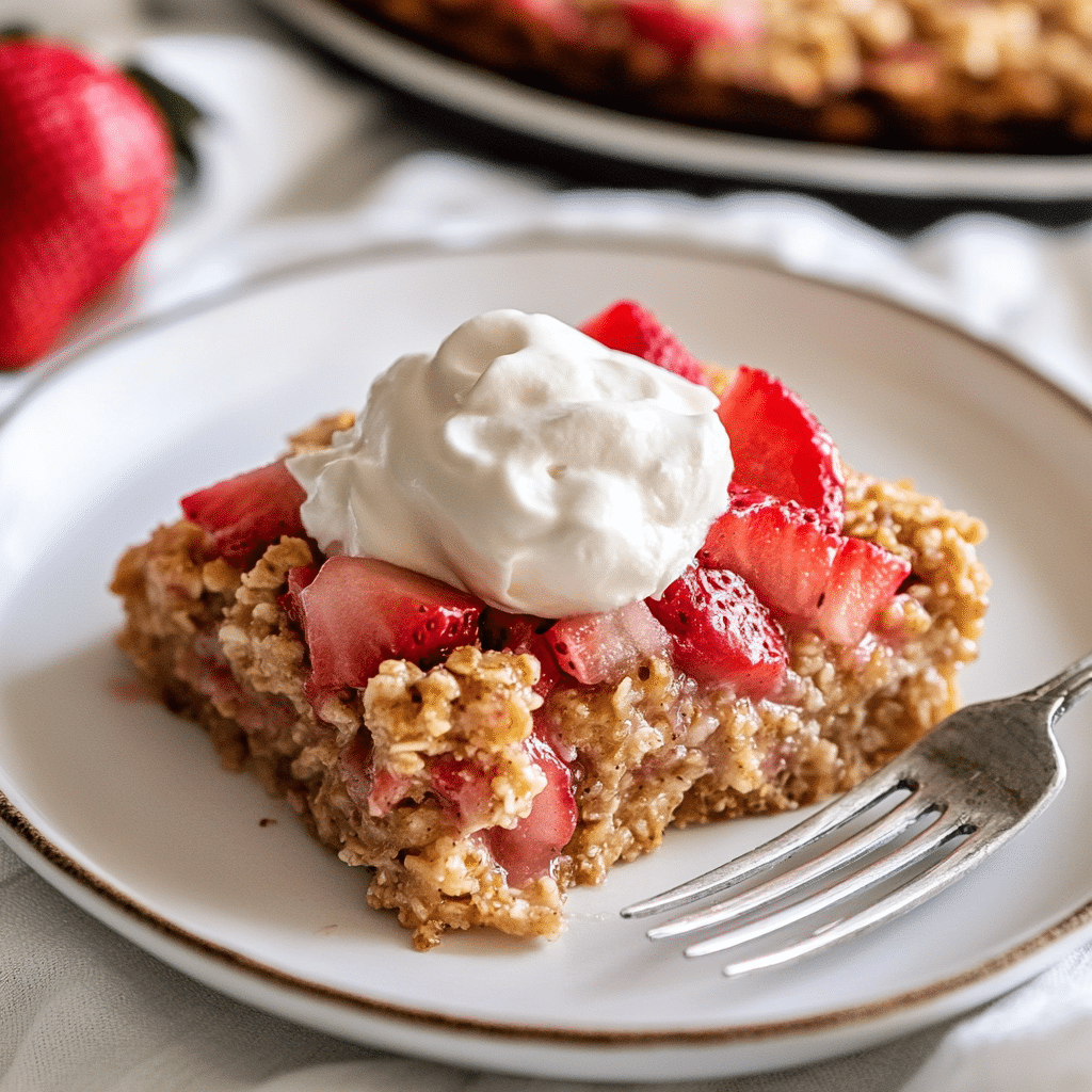 Strawberry Rhubarb Baked Oatmeal