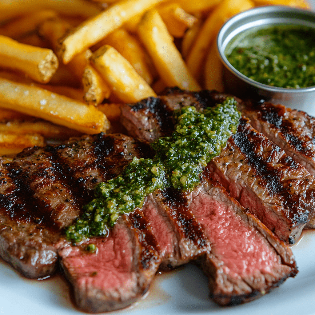 Steak Frites with Herb Mustard