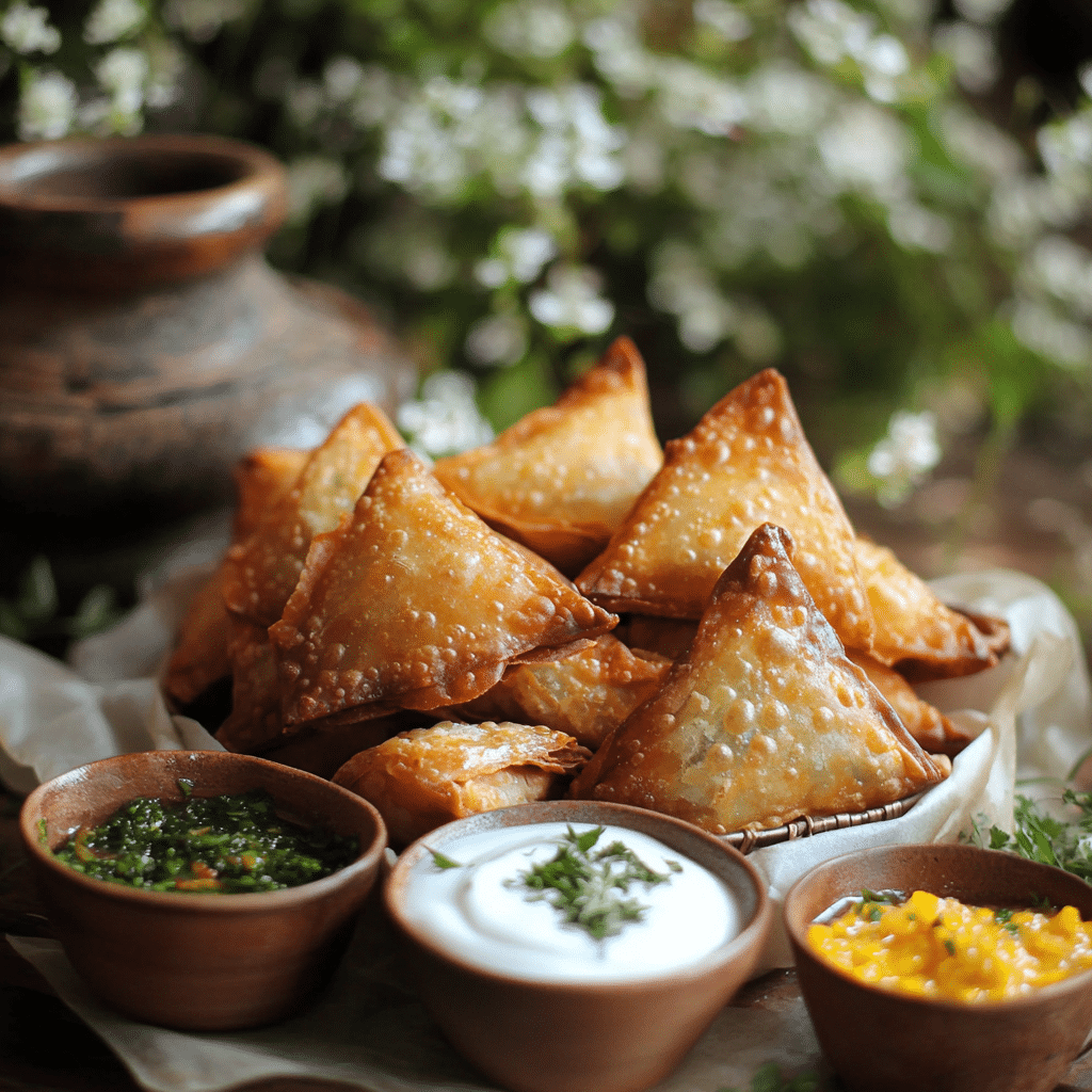 Spiced Potato and Pea Samosas