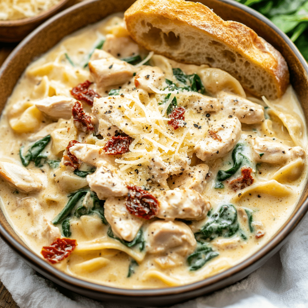 Slow Cooker White Chicken Lasagna Soup