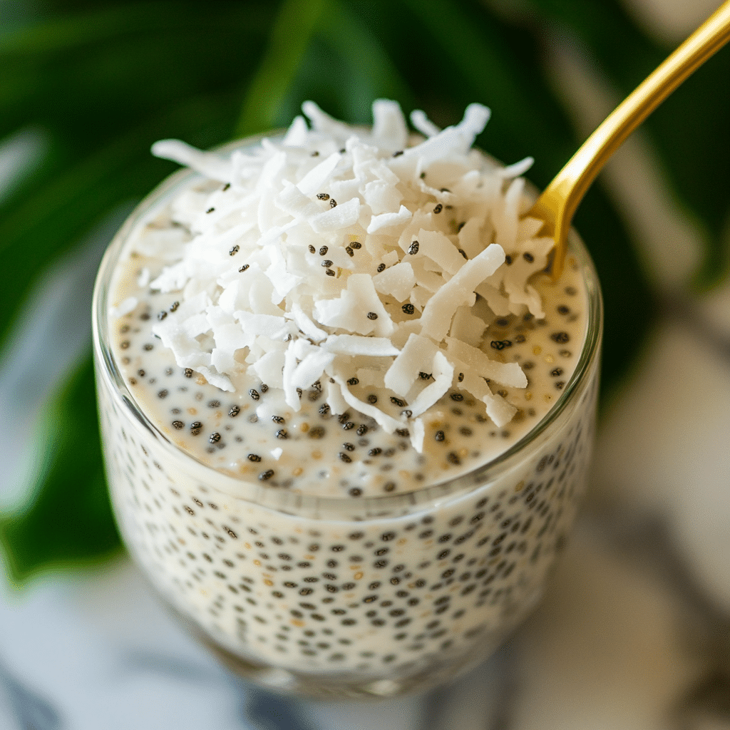 Easy Coconut Chia Pudding Recipe (Coconut Raffaello)