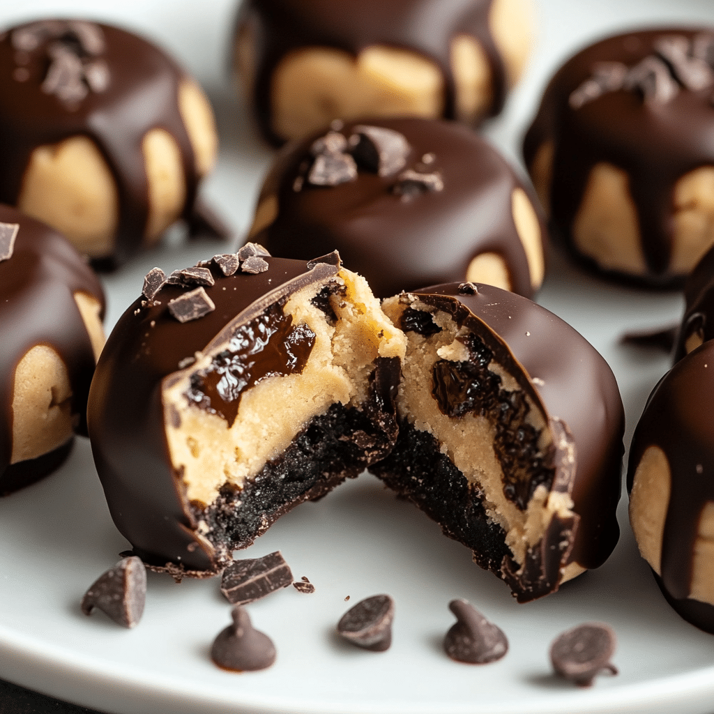 Chocolate Peanut Butter Cookie Dough Bites