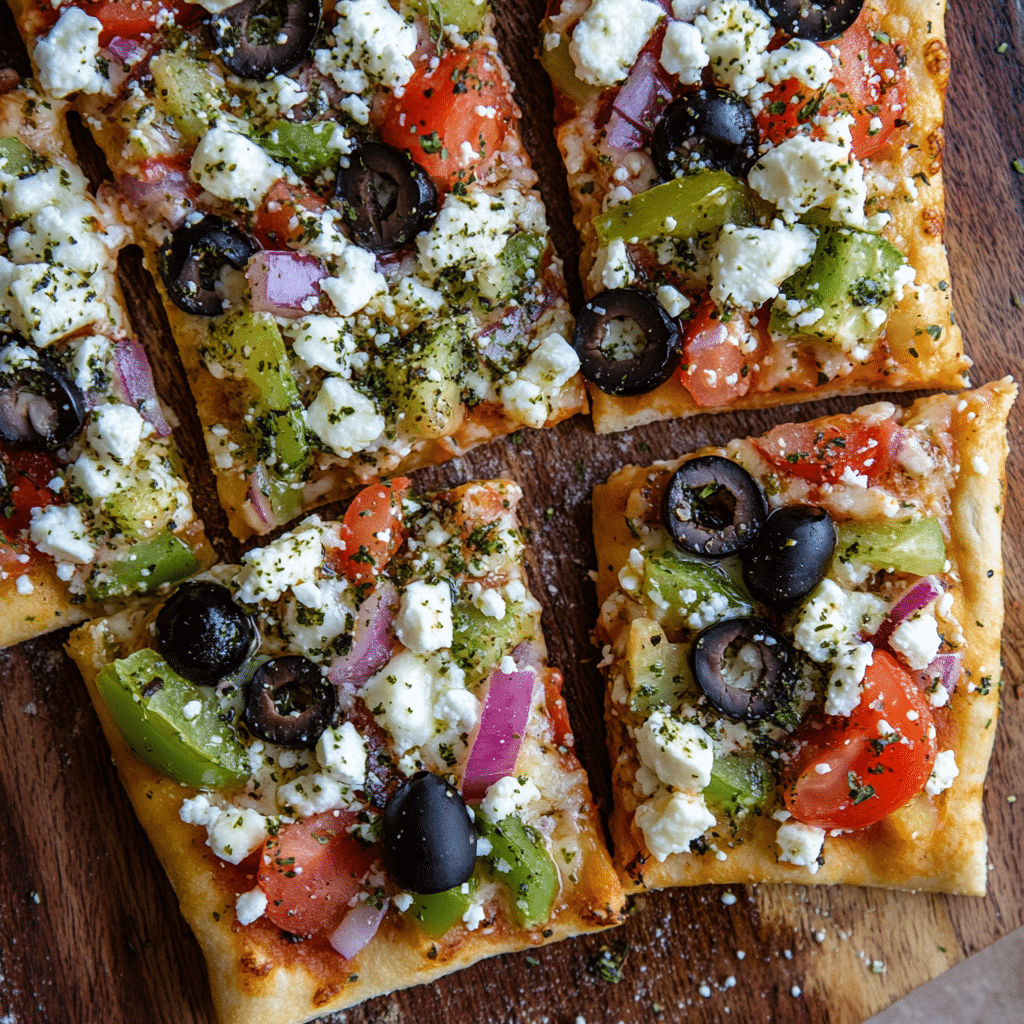 Greek Veggie Pizza Squares