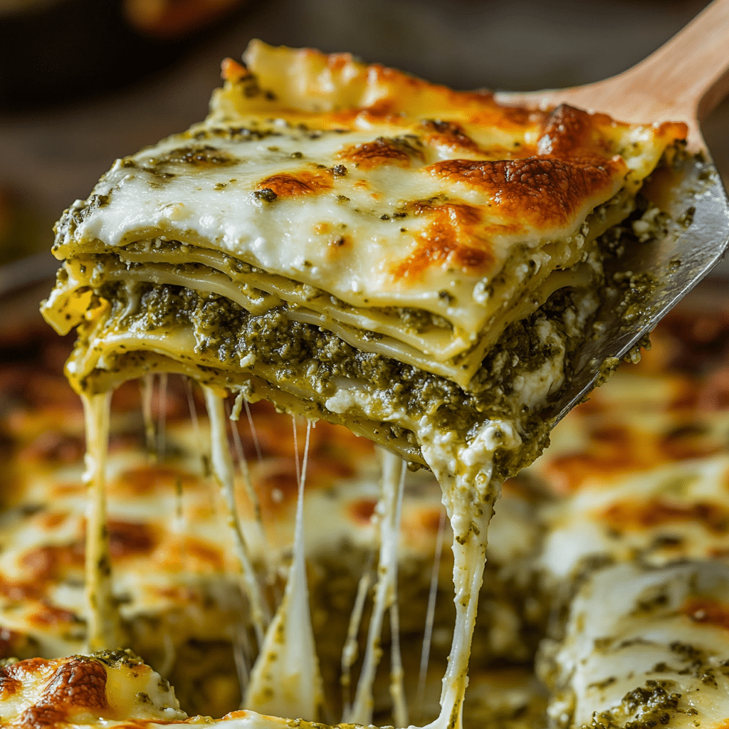 Creamy Chicken Pesto Lasagna Roll Ups