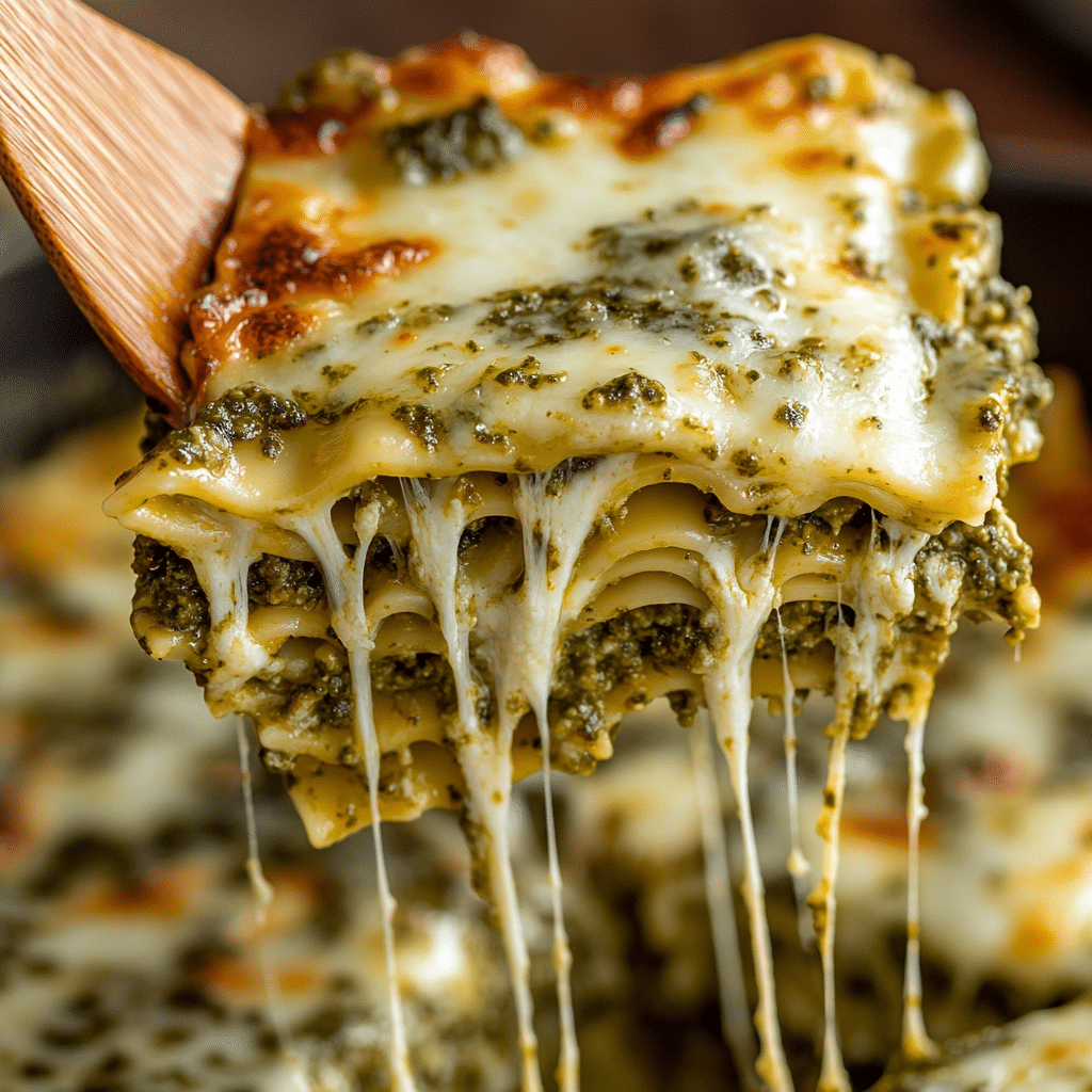 Creamy Chicken Pesto Lasagna Roll Ups