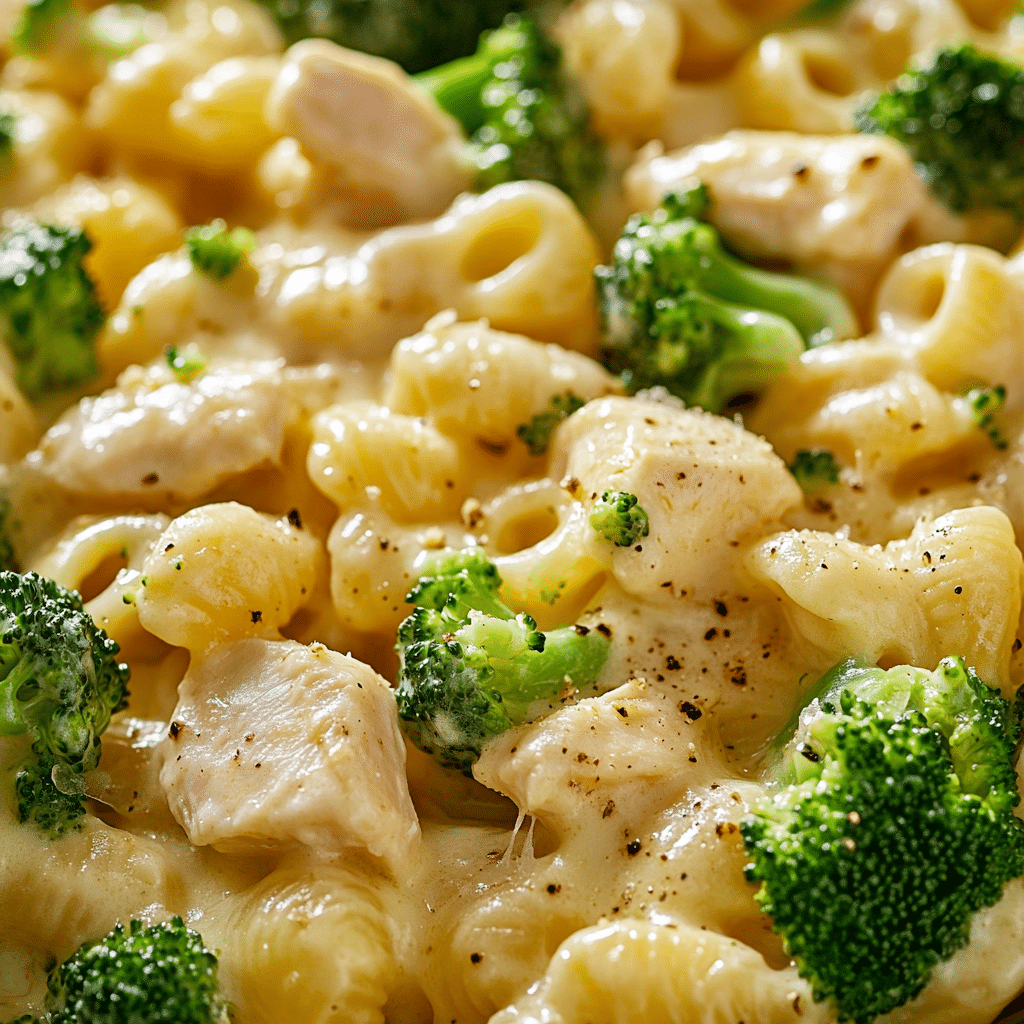 Broccoli Cheddar Mac and Cheese with Chicken