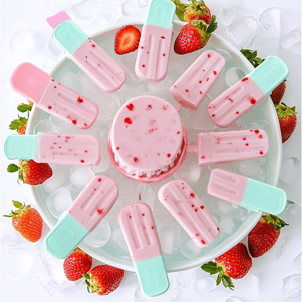 Strawberry Popsicles for Kids