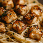 Delicious Garlic Butter Chicken Bites Pasta