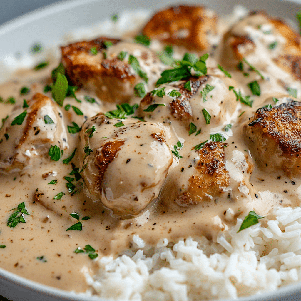 Creamy Smothered Chicken and Rice