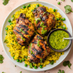 Peruvian Chicken & Rice with Green Sauce