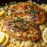 Garlic Herb Chicken with Lemon Orzo