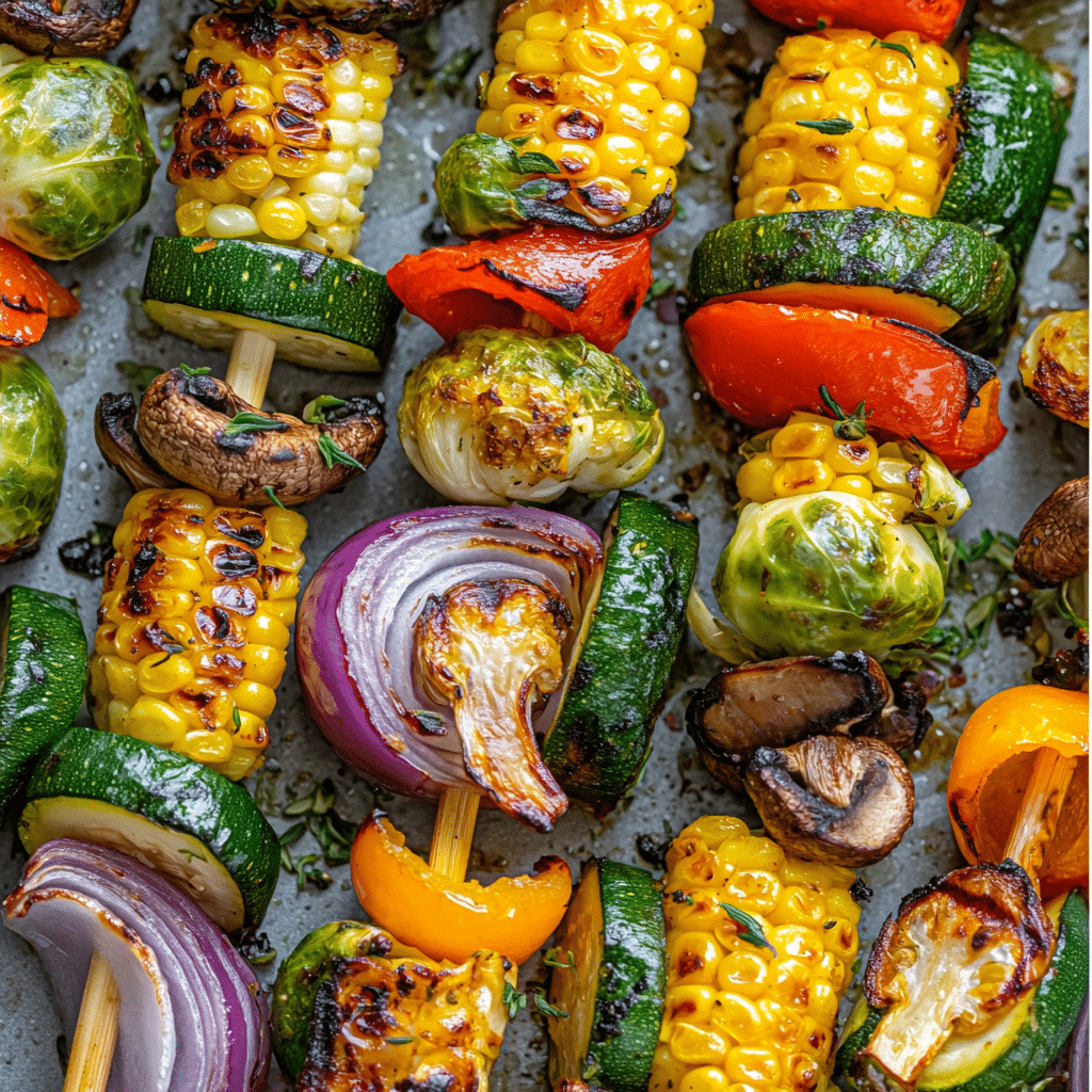 Grilled Vegetable Kabobs with Fajita Butter