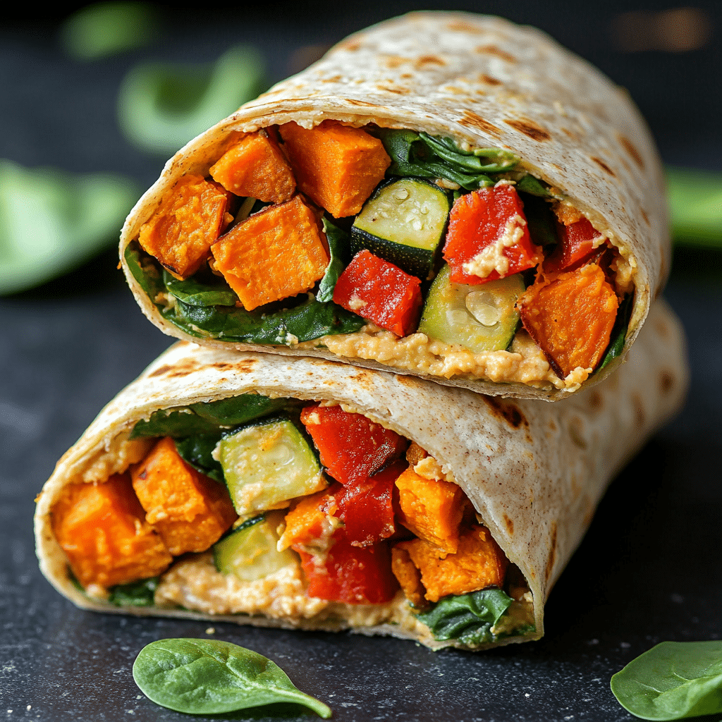 Hummus Wrap with Roasted Vegetables