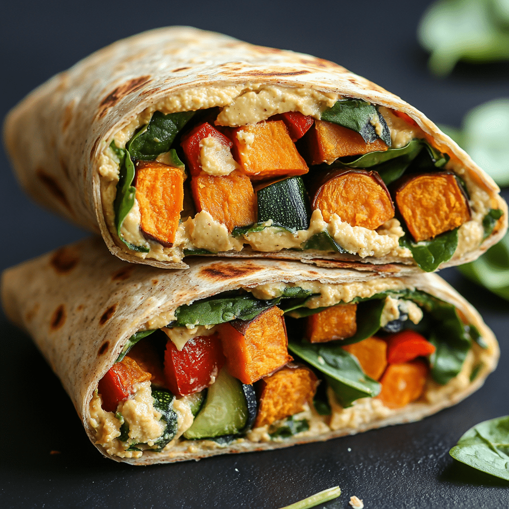 Hummus Wrap with Roasted Vegetables