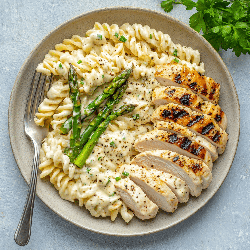 Creamy Chicken Asparagus Pasta