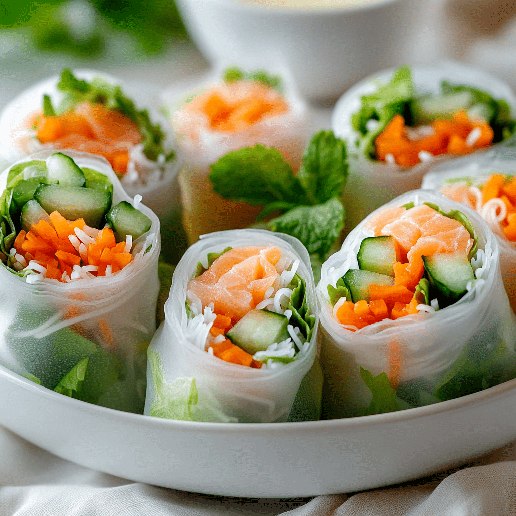 Salmon Spring Rolls Recipe