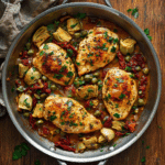 Mediterranean Chicken with Sun-Dried Tomatoes and Artichokes