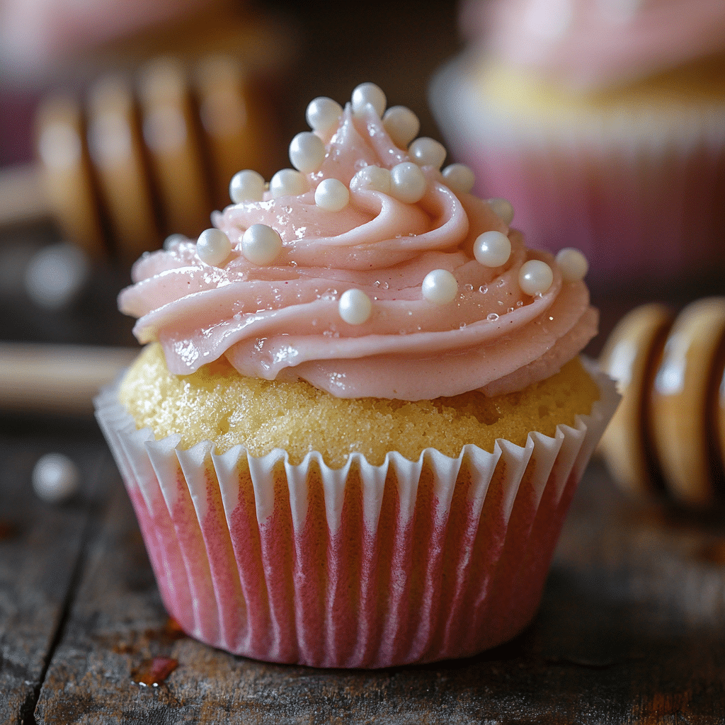 Rhubarb Honey Cupcakes