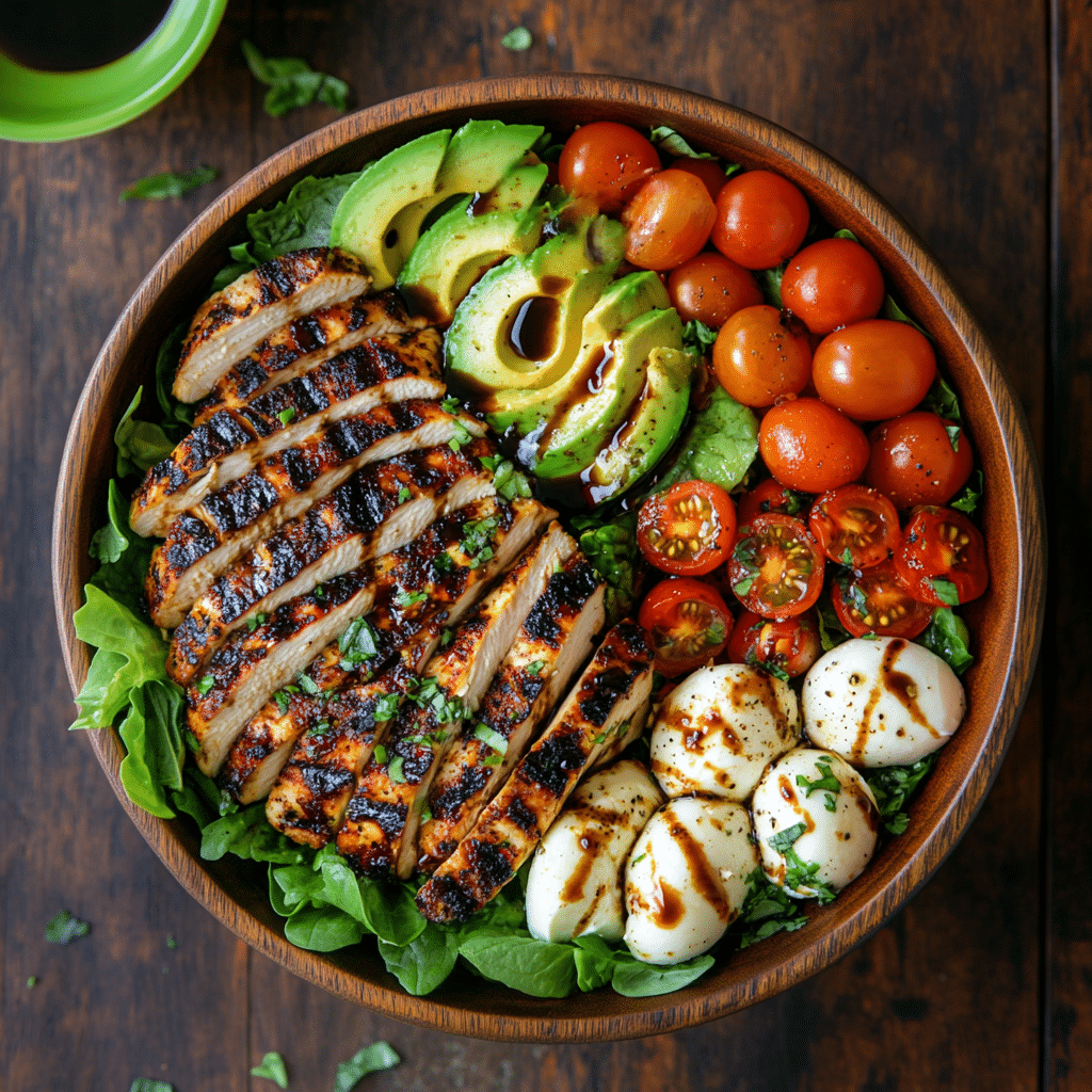 Chicken Avocado Caprese Salad