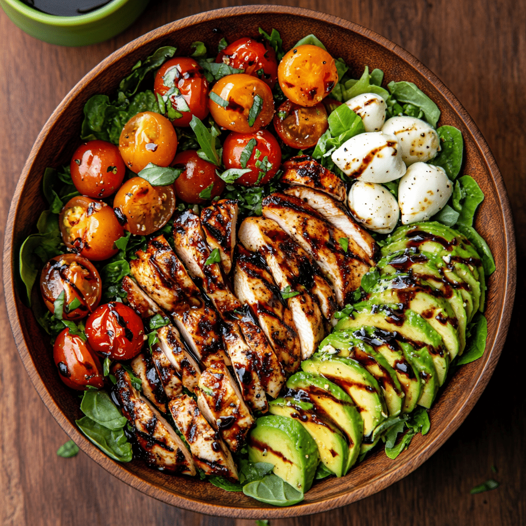 Chicken Avocado Caprese Salad