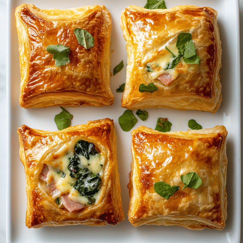 Ham Cheese & Spinach Puffs