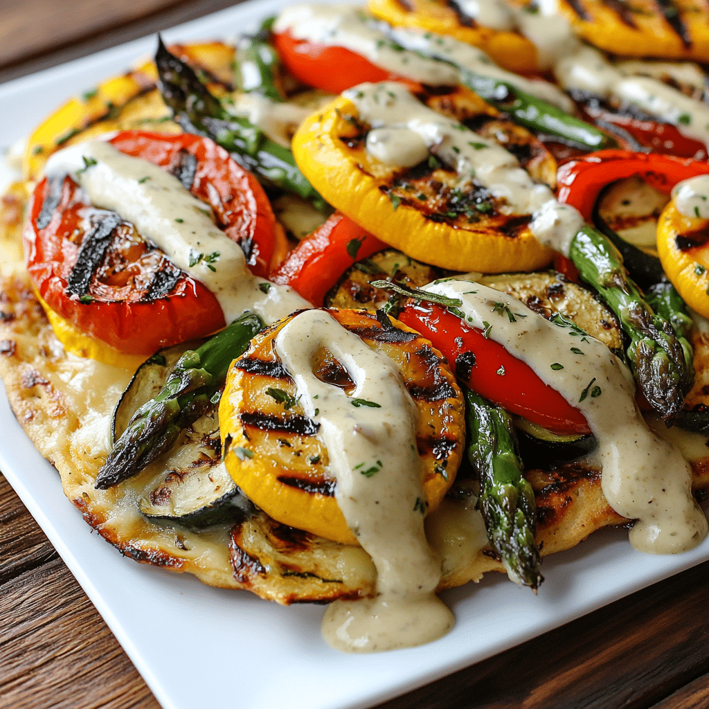 Grilled Veggie French Onion Flatbreads