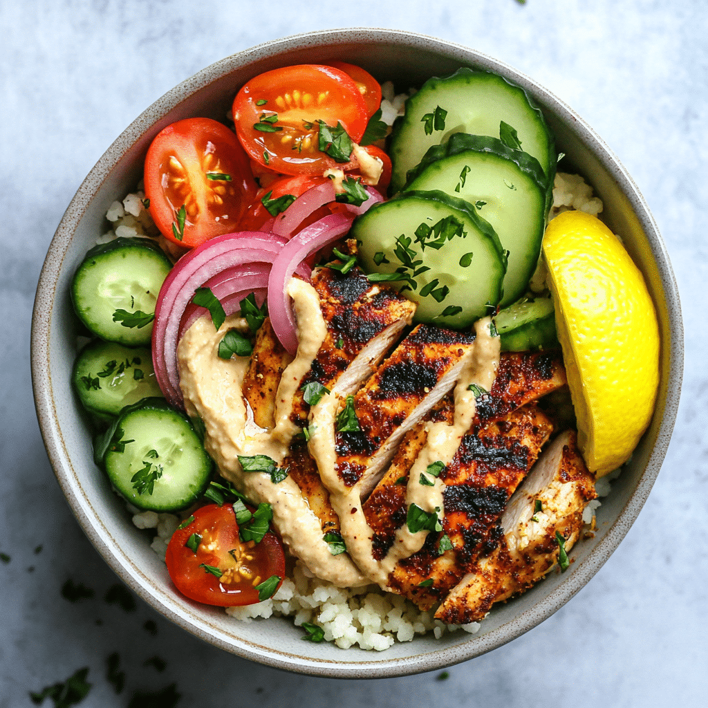 Spicy Mediterranean Lunch Bowl Recipe (Meal Prep Option)