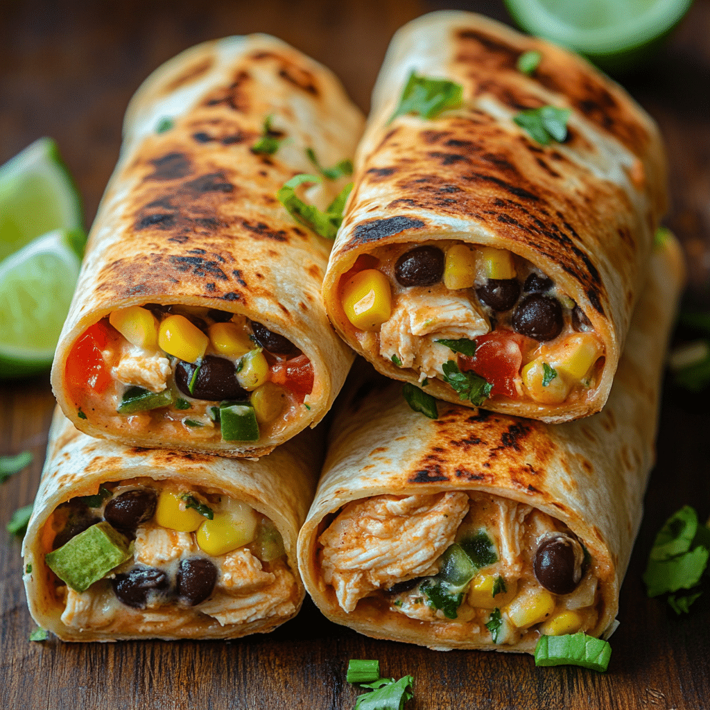 Southwest Cream Cheese Chicken Wraps