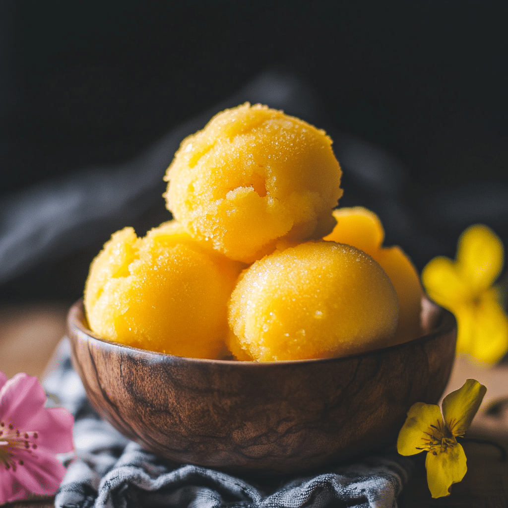 3-Ingredient Vegan Mango Sorbet Recipe (No Churn!)