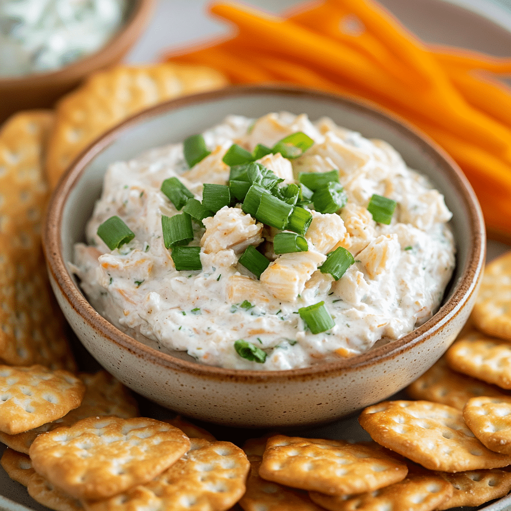 Crab Stick Crackers with Crab Dip