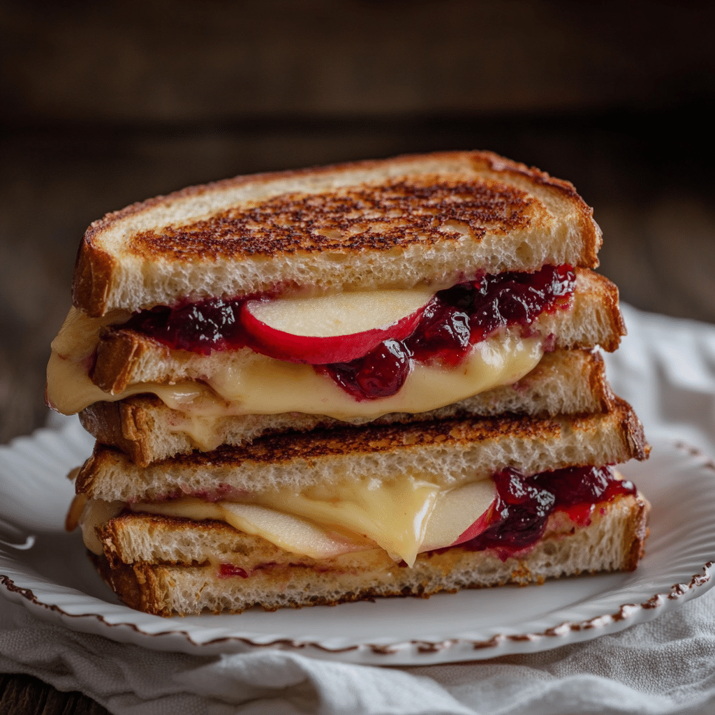 Brie, Apple and Cranberry Grilled Cheese