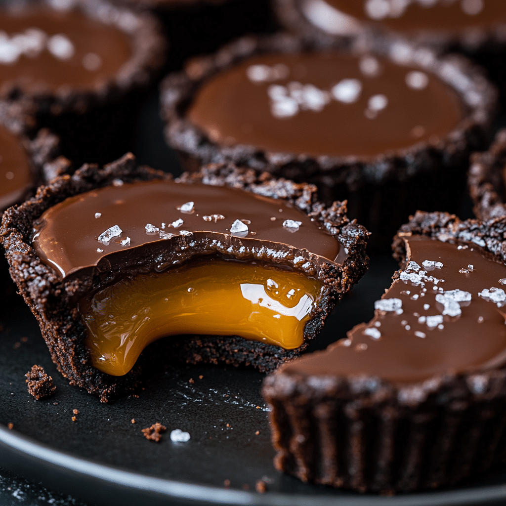 Easy Chocolate Salted Caramel Tarts