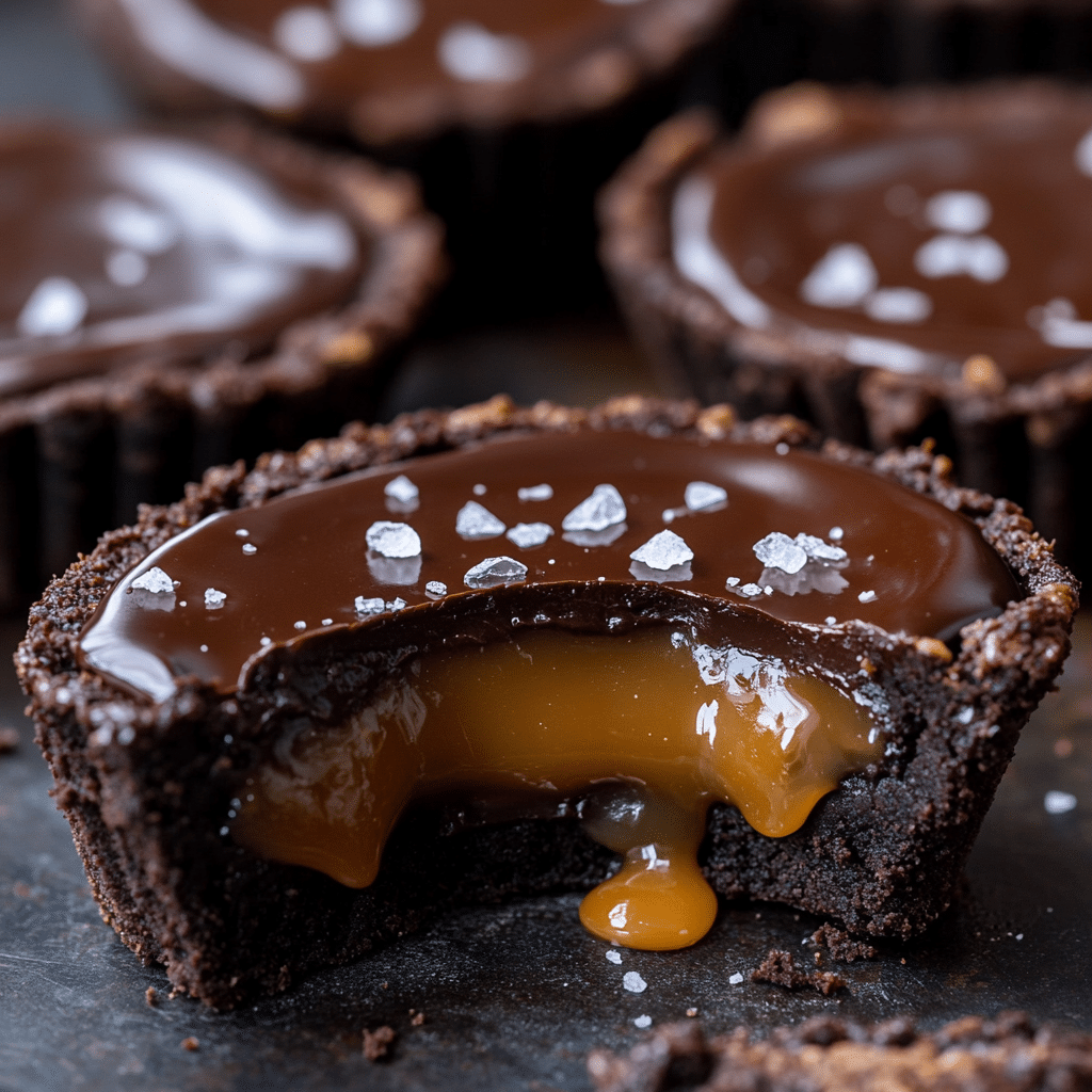 Easy Chocolate Salted Caramel Tarts