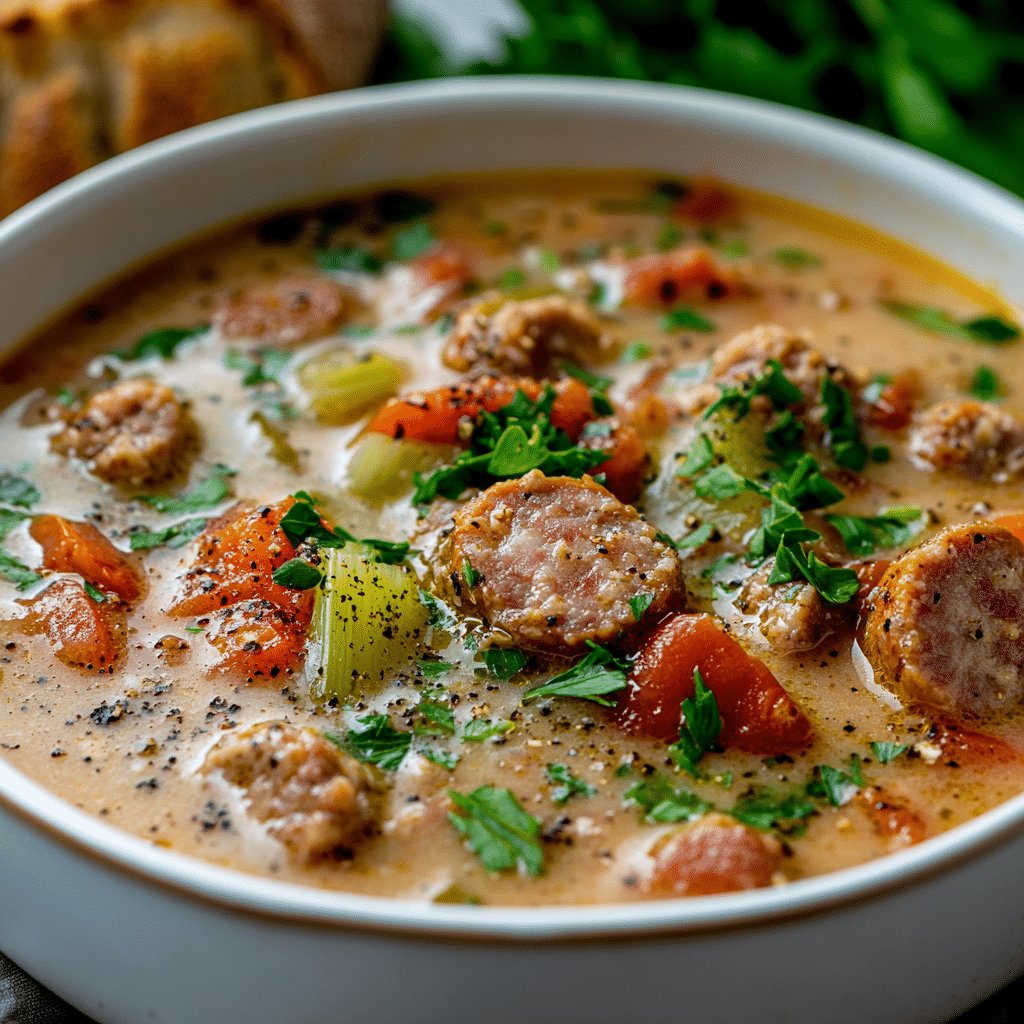 Creamy Parmesan Italian Sausage Soup