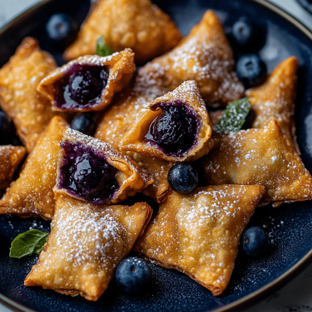 Air Fryer Blueberry Cheesecake Wontons
