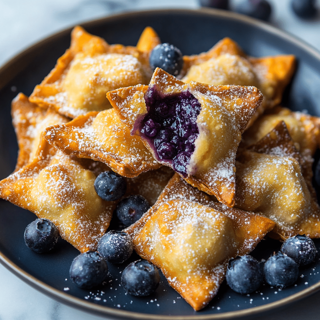 Air Fryer Blueberry Cheesecake Wontons