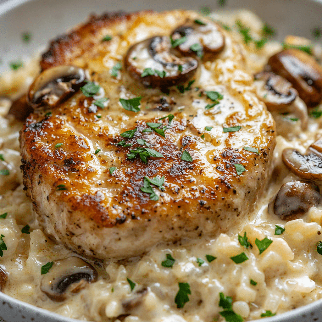 Baked Pork Chops & Rice