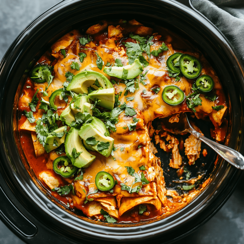 Slow Cooker Chicken Enchiladas