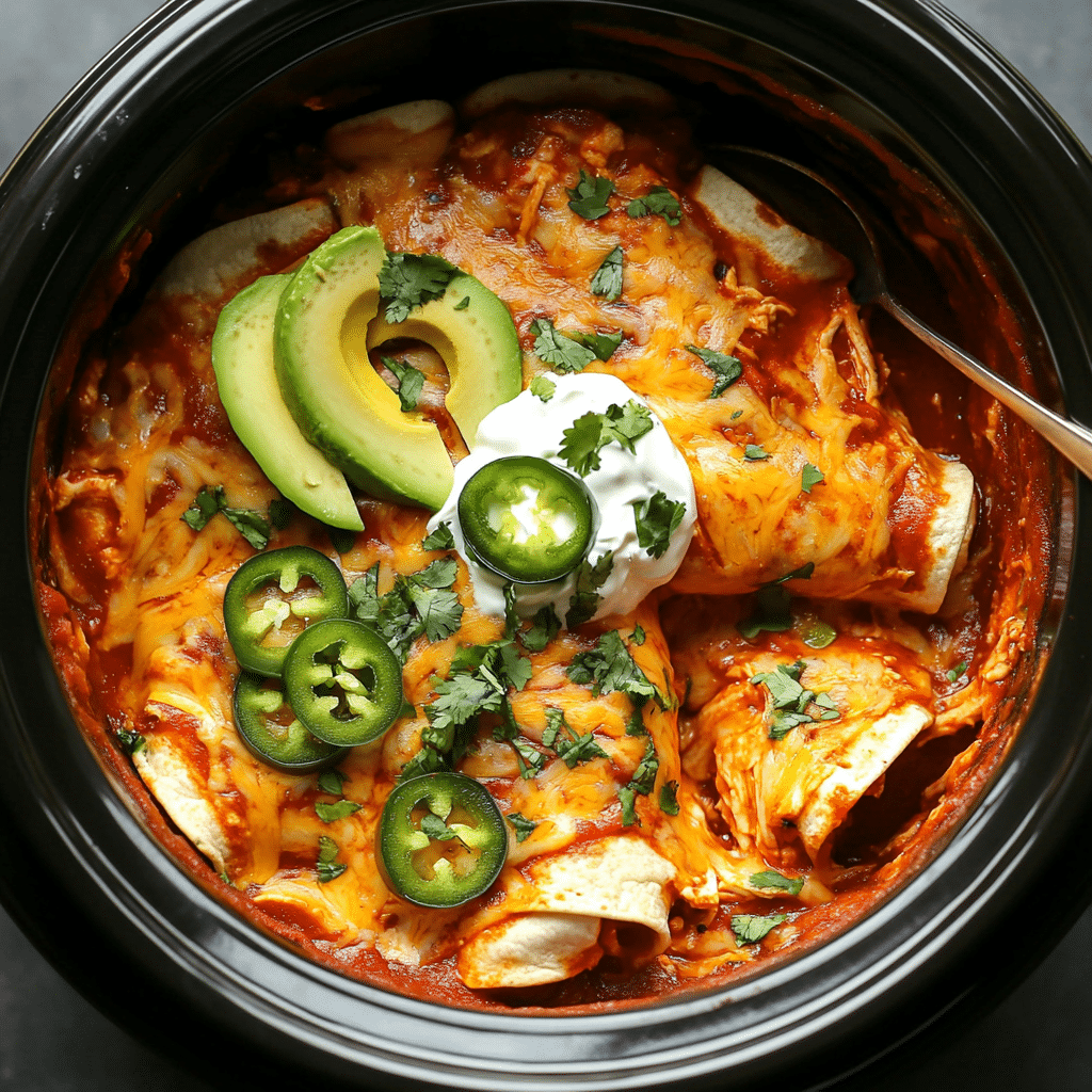 Slow Cooker Chicken Enchiladas