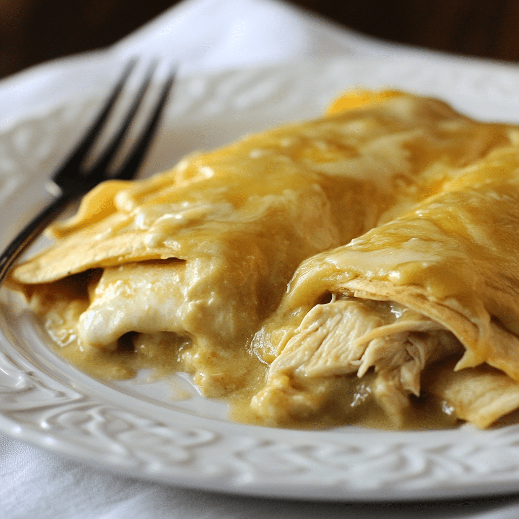 Easy Creamy White Chicken Enchiladas