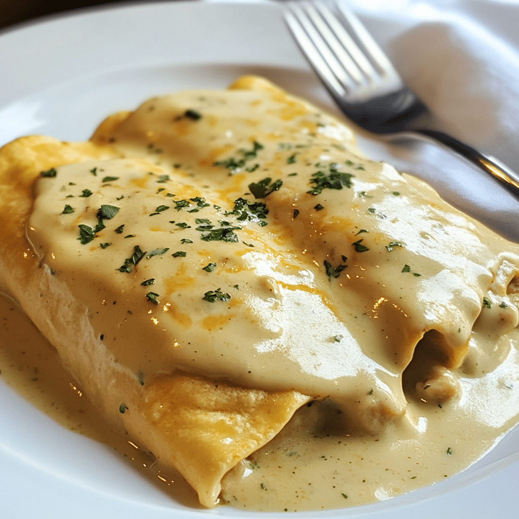 Easy Creamy White Chicken Enchiladas
