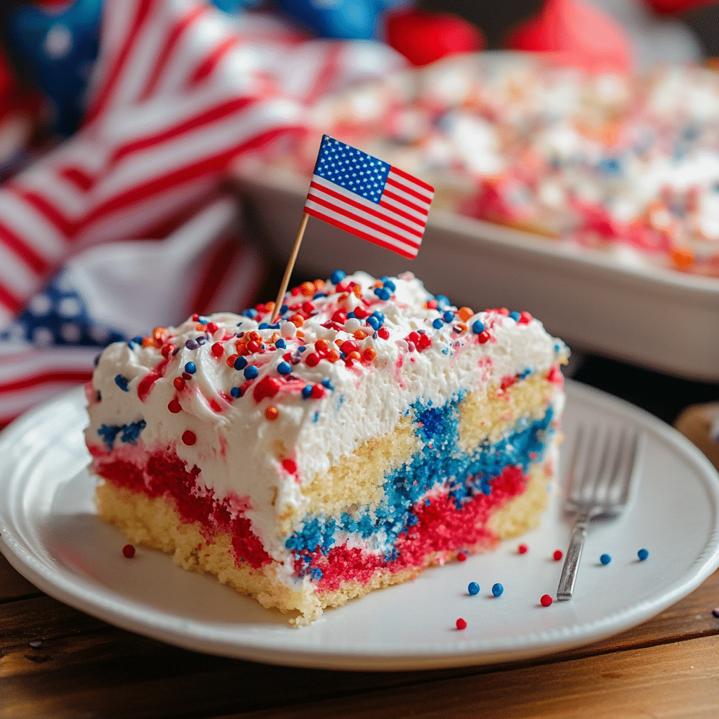 Red White And Blue Poke Cake