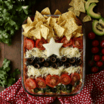 Patriotic Red White and Blue Taco Dip
