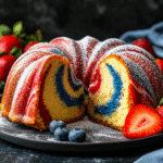 Red White & Blue Marble Cake